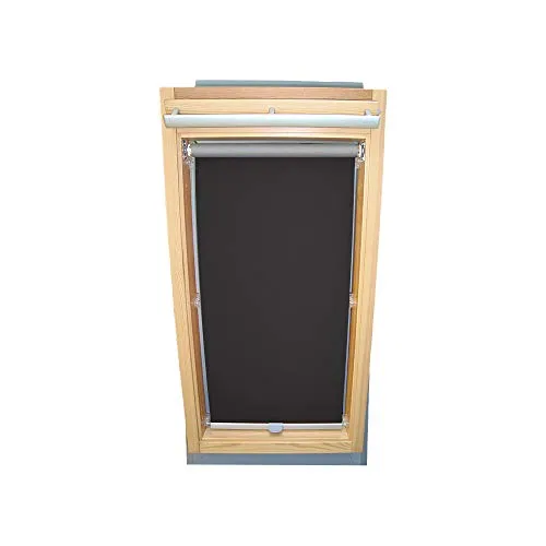 Rollo für VELUX Dachfenster THERMO Alu-Rückseite Dachfensterrollo für TYP GGL/GPL - 308 oder M08 - Farbe Dunkelgrau - mit Haltekrallen