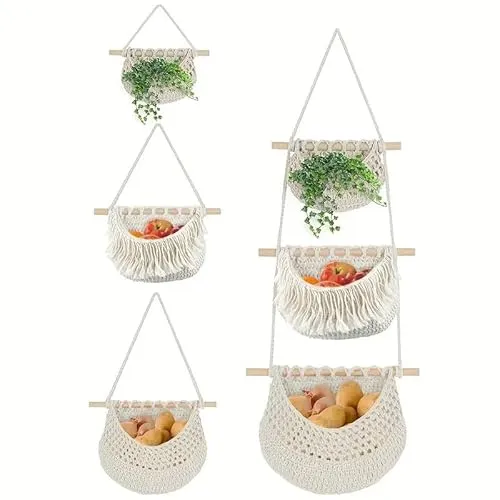 Neuytiky Hängeorganizer Wandorganizer Hängeregal Stoff 3-Teilig Beige – Hängeaufbewahrung Tür Organizer Bad Kinderzimmer Camping