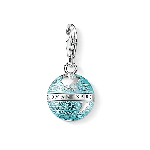 Thomas Sabo Damen Charm-Anhänger Weltkugel - Eleganter Charm aus 925er Sterlingsilber mit Karabinerhaken, perfekt für Bettelarmbänder und Ketten. Ein einzigartiges Geschenk für jeden Anlass!