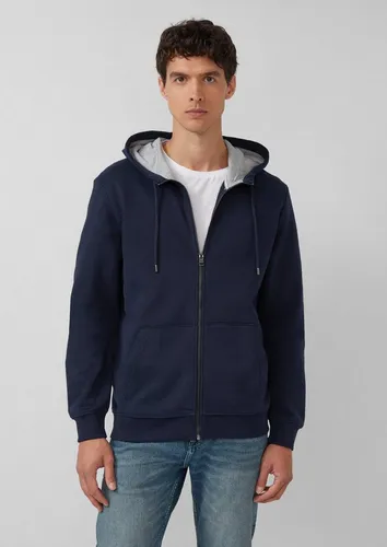 s.Oliver Herren Sweatshirt 2142043, Blau, M - Kapuzenpullover für Herren mit fixierter Kapuze, Reißverschluss und Gummibündchen für optimalen Tragekomfort im Regular Fit.