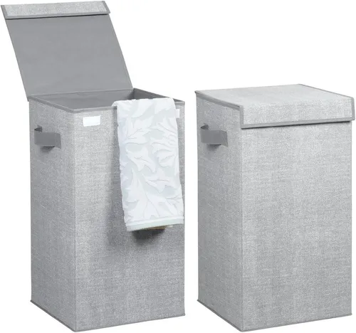 mDesign Badaccessoire-Set mDesign Wäschekorb Wäschetruhe Wäschebox Deckel Griffe faltbar 2er S