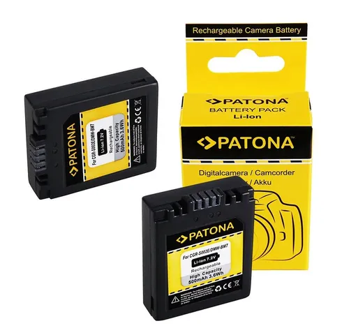 Produktbild Patona 2x Akku für Panasonic DMW-BM7 Kamera-Akku Ersatzakku 500 mAh (7,2 V, 2 St), Lumix FZ20 FZ10 FZ4 FZ5 CGA-S002E FZ15 FX1 FX5