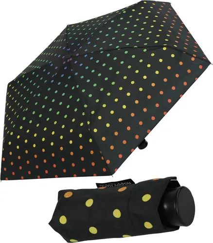 Regenschirm Ultra Mini Damen - Leichter Taschenschirm mit Regenbogen Dots - Schirme: Kompakter und leichter Damen-Taschenschirm mit bunten Punkten, ideal für unterwegs und nur 193 g schwer.