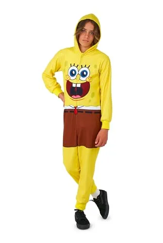 OppoSuits Kinder Spongebob Onesie - Lustiger Schlafanzug mit Taschen - Schlafoveralls für Jungen, bequemer und stylischer SpongeBob Onesie mit geräumigen Taschen für Snacks und Spielzeug. Ideal für gemütliche Tage und Nächte!