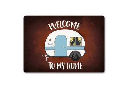 speecheese Fußmatte Welcome to my home Fußmatte randlos mit Wohnwagen Motiv