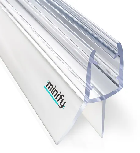 minify Duschdichtung Glastür 5–8 mm, transparentes U-Profil mit Milchglas-Dichtlippe, Ersatzdichtung Dusche, 39 cm