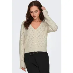 JdY Damen JDYLETTY L/S V-Neck STRUC Cardi KNT NOOS Strickjacke - Strickjacke für Damen in Whitecap Gray, stylisch und vielseitig kombinierbar, perfekt für jeden Anlass.