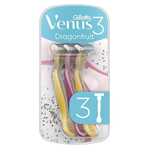 Gillette Venus 3 Dragonfruit Einwegrasierer Damen, 3 Damenrasierer mit Komfortklingen