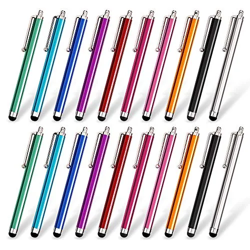 homEdge Universal Capacitive Touchscreen Stylus Pen Kompatibel mit iPad, iPhone, Samsung, Kindle Touch, Kompatibel mit allen kapazitiven Touchscreen-Geräten 10 Farben 20er Pack