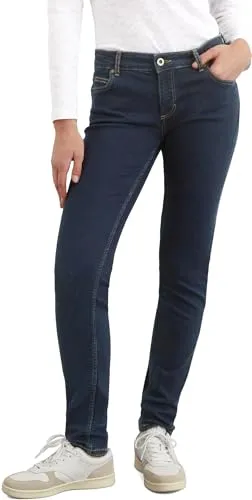 Marc O'Polo Damen B01906012109 Jeans, Blau, 29-30 EU - Jeans mit charakteristischen Kontrast-Nähten und typischem Leder-Logo-Label, schlanker Schnitt für eine perfekte Passform und ideal für lässige Outfits.