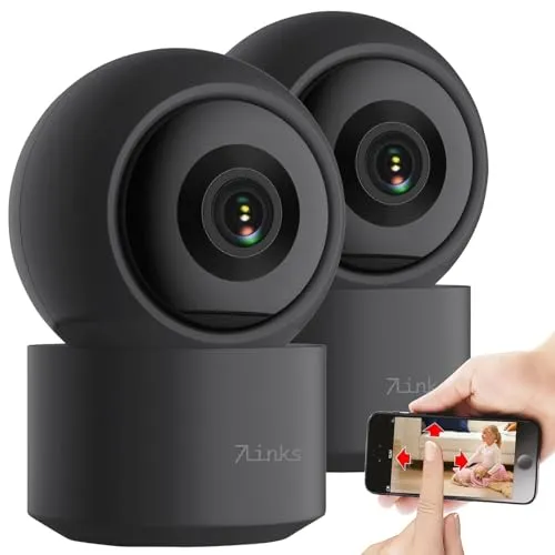 7links Nachtsicht WLAN Kamera: 2er-Set 2K-Pan-Tilt-Überwachungskamera mit WLAN, Patrouillen-Funktion (Überwachung Kamera innen, 360 Grad Überwachungskameras)
