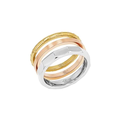 s.Oliver Edelstahl Damen Ring Set Tricolor von s.Oliver
