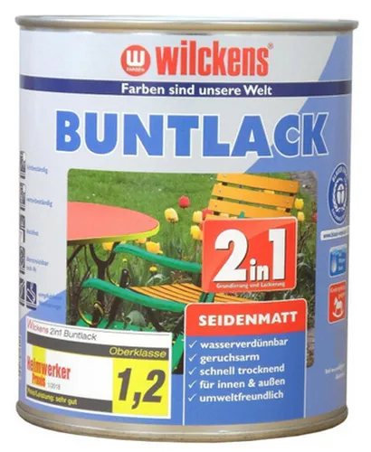 Wilckens® Buntlack 2in1 tiefschwarz seidenmatt 375ml