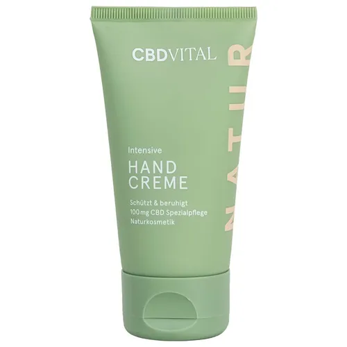 CBDVITAL Handcreme 50 ml – Bio-zertifizierte Pflege für sensible Hände - Handpflege mit Cannabidiol und Aloe Vera, spendet intensive Feuchtigkeit und schützt selbst stark beanspruchte Hände. Ideal auch für Neurodermitis.