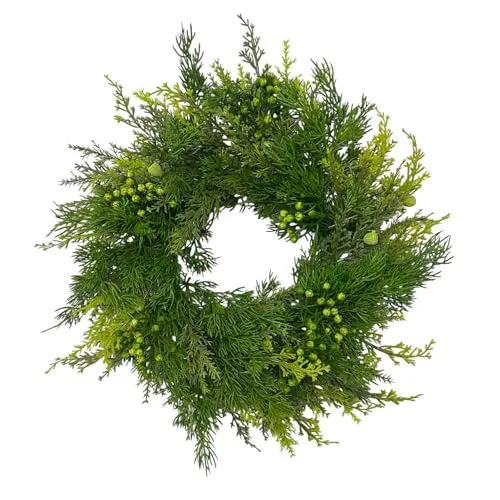 Künstlicher Thujakranz Ø40cm Türkranz Winterdeko Weihnachten Adventskranz Türdeko