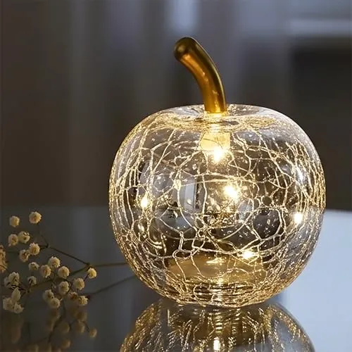 Spetebo LED Glas Disco Apfel 7 cm in silber von Spetebo