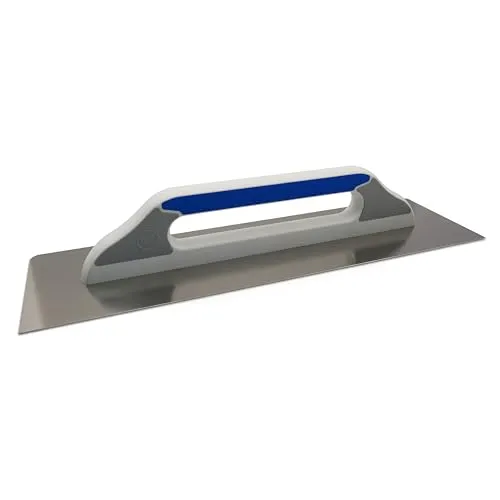 DEWEPRO Schweizer Glättekelle 480x130mm - Glättkellen - Hochwertige Edelstahl Glättekelle mit abgerundeten Ecken für perfekte Putz- und Spachtelarbeiten, ergonomischer 3-K-Griff für optimalen Komfort.