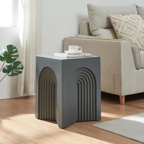 [en.casa] Beistelltisch Elverumn – Quadratischer Couchtisch im Arch-Design - Beistelltisch fürs Wohnzimmer mit kunstvollen Rundbögen, zeitlos elegant und vielseitig einsetzbar. Stabil und pflegeleicht, ideal für Getränke und Dekoration.
