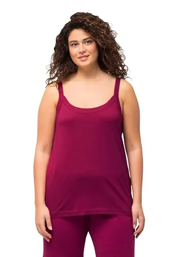 Ulla Popken Damen Spaghetti-Top Top, magnolienrot, 54-56