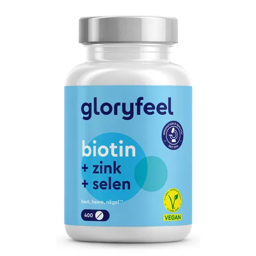 Biotin + Zink & Selen - 400 Tabletten (13 Monate) - Für Haut, Haare & Nägel