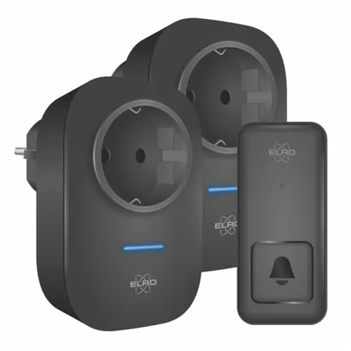 ELRO DB4000 Drahtloses Kinetic Türklingel-Set - Türglockensätze mit 2x Steckempfänger, keine Batterien nötig und Reichweite von 150 Metern für maximale Flexibilität.