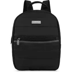 Zagatto ZG778 Kleiner schwarzer Damen Stepprucksack City Rucksack fast 8 Liter - Schwarz
