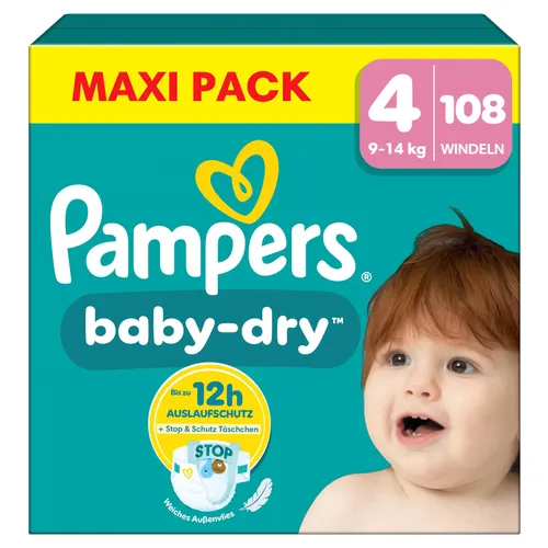 Pampers Baby Dry Windeln Gr. 4 Maxi Pack 108 Stück