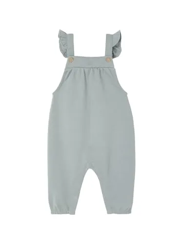Vertbaudet Baby Latzhose aus Sweatware, verstellbare Träger salbeigrün 86