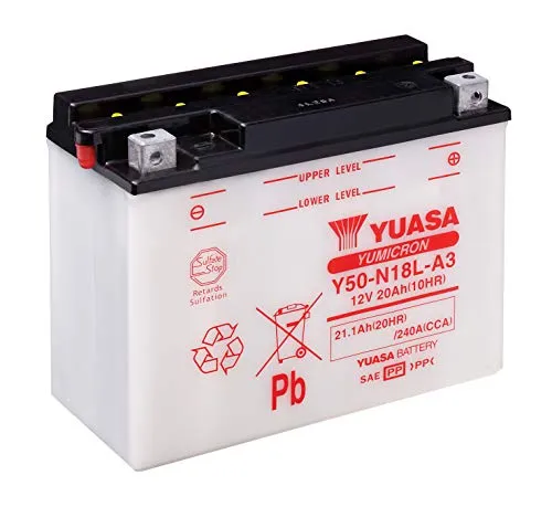 Produktbild YUASA BATTERIE Y50-N18L-A3 offen ohne Saeure, 42