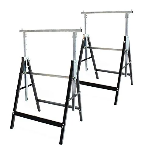 2x WilTec Gerüstbock Unterstellbock Höhenverstellbar - Hydraulikheber, Stütz- & Sägeböcke mit einer max. Traglast von 200 kg, ideal für sichere Arbeiten und vielseitige Einsatzmöglichkeiten.