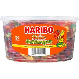 Haribo Fruchtgummis Cola-Schlangen, 150 Stück, 1050g in gelb von HARIBO