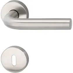 Marchesi - Drückergarnitur Horizont - Auf Rosette Bb, 38 - 45, Edelstahl Matt