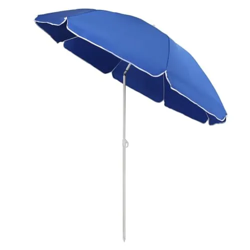 Sunula Sonnenschirm mit Schutzhülle, neigbar & höhenverstellbar, 160/180 cm wählbar, UV-Schutz UPF 50+, GRS-recycelter Bezug, ideal für Strand, Terrasse & Garten