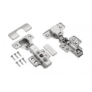 GTV Scharnier mit Dämpfung, Eckanschlag, Montageplatte H=0 mit 4 Öffnungen, ohne
