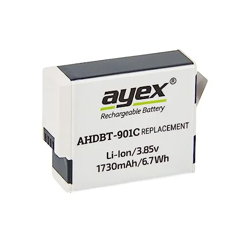 ayex AHDBT-901C Akku Kompatibel mit GoPro Hero 11 Hero 10 Hero 9 zuverlässig geringe Selbstentladung