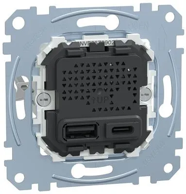 Merten MEG4366-0110 USB Ladestation-Einsatz Typ A+C - USB-Ladegerät für Merten System M, ermöglicht schnelles Laden von Geräten mit Typ A und C, ideal für moderne Wohn- und Arbeitsräume.