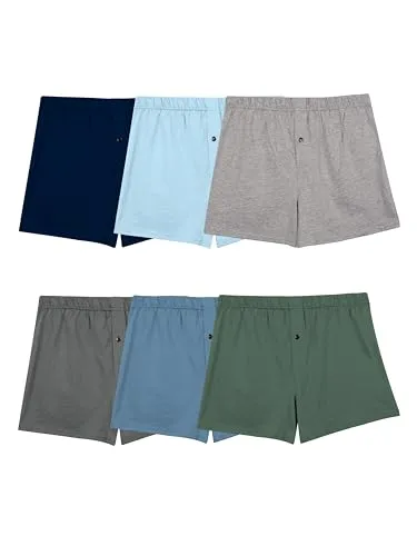 Produktbild Fruit of the Loom Herren-Boxershorts, ettiketfrei, gestrickt, lockere Passform, feuchtigkeitsableitend, farblich sortierte Multipacks, Small