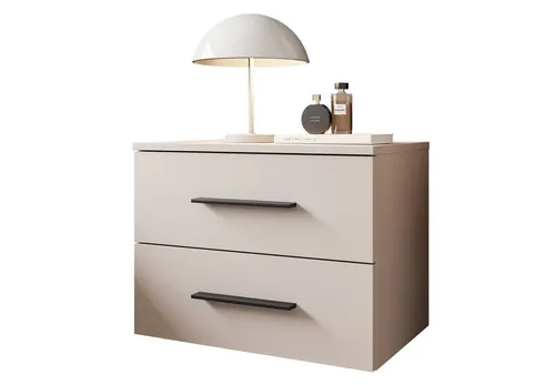 Lookway Nachttisch LINA 2S Kaschmir mit LED-Beleuchtung