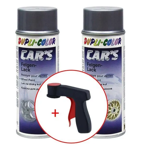 Car's Rallye Lack Alu-Felgensilber 2x400 ml. + 1 Spraydosen Handgriff