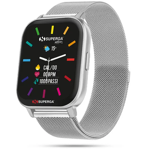 Smartwatch SUPERGA SW-STC011 Edelstahl Mesh TOUCHSCREEN NEW