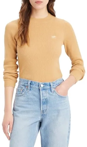 Levi's Damen Crew Rib Sweater Pullover, Tan, L