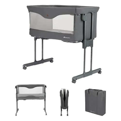Bebeconfort Amara Beistellbett für Babys - 2-in-1 Co-Sleeper und Stubenwagen, in nur 3 Sekunden kompakt zusammenklappbar, ideal für Reisen und Zuhause – perfekt für Babys von 0-6 Monaten.