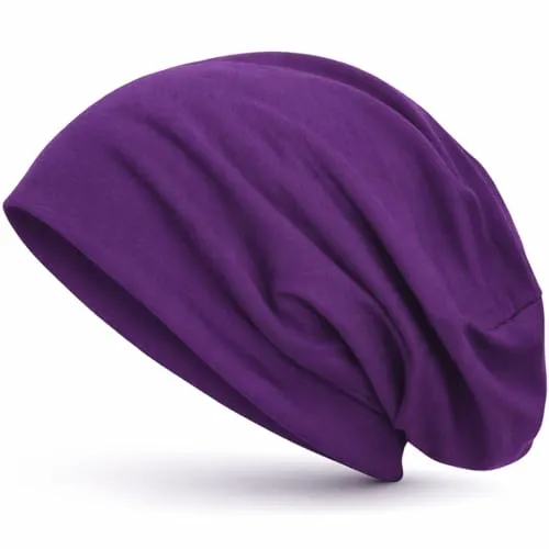 style3 Slouch Beanie aus atmungsaktivem, feinem und leichten Jersey Unisex Mütze Haube Bini Einheitsgröße