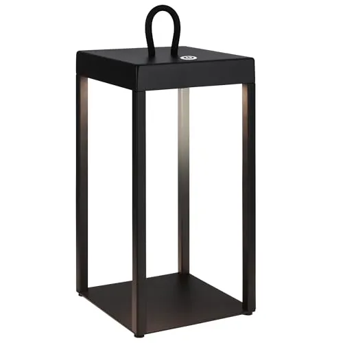 Briloner Leuchten LED Laterne 7511015 - Dimmbar & Kabellos - Laterne mit spritzwassergeschütztem Design, dimmbar und kabellos – ideal für den Outdoor-Einsatz. Akku und Lichtquelle sind tauschbar.
