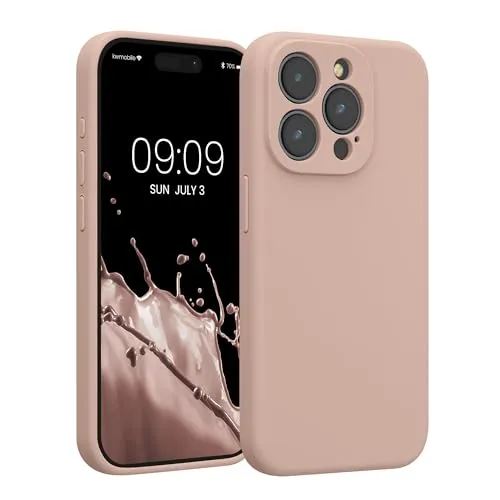 kwmobile Hülle kompatibel mit Apple iPhone 15 Pro - Hülle Silikon gummiert - Handyhülle - Handy Case in Altrosa