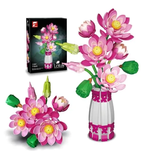 GXJTYYBS Ideas Epiphyllum Blumen Klemmbausteinen Lotus Baustein,Flower Pflanzen deko Geschenk für Erwachsene und Mädchen ab 8-16+ 710PCS