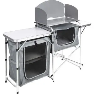 Campingtisch 146 x 46 x 80 cm - Tragbarer Aluminium Tisch für Camping - Camping-Möbel mit einer Belastbarkeit von 30 kg, klappbar und platzsparend, ideal für Outdoor-Aktivitäten und Wohnmobilreisen.