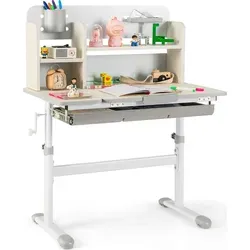 COSTWAY Höhenverstellbarer Kinderschreibtisch für 3-12 Jahre