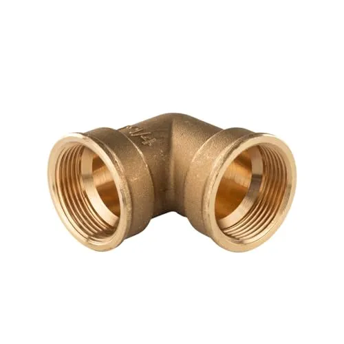 Messing Gewinde-Fitting 90° Winkel 1 1/4'IG - 1 1/4''IG (DN 32) - schwere Ausführung