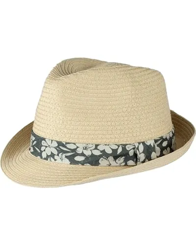 bugatti Sommerhut aus Papier - Stylischer Sonnenhut mit Blüten-Print für Herren - Outdoor: Der elegante Sommerhut schützt Kopf und Nacken vor Sonne. Hergestellt aus hochwertigen Materialien für angenehmen Tragekomfort. In den Größen 55-61 erhältlich – ideal für jeden Kopf. Perfektes Geschenk für jeden Anlass!